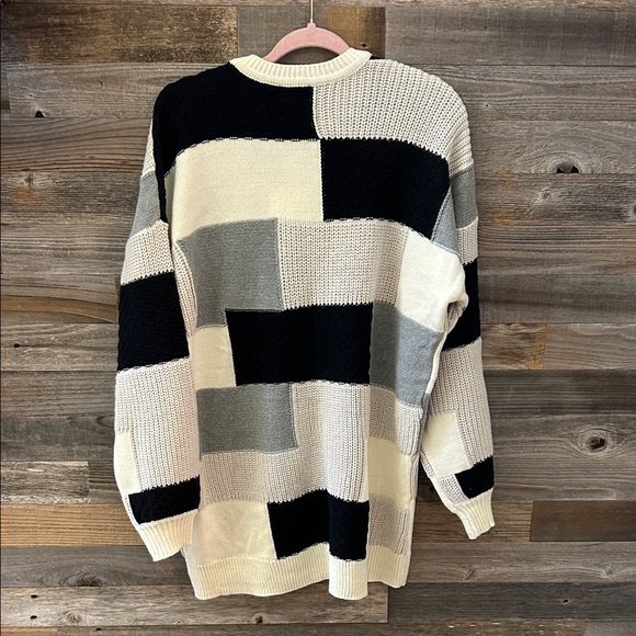 Show Me Your MuMu Ember Tunic Sweater in Gray Patchwork Knit Size Small NWT - Picture 5 of 8